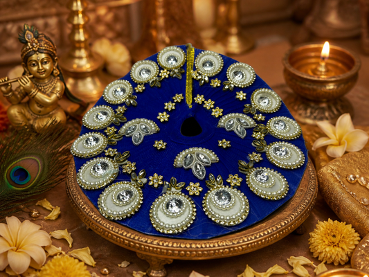Royal Blue Hand-Embellished Laddu Gopal Poshak