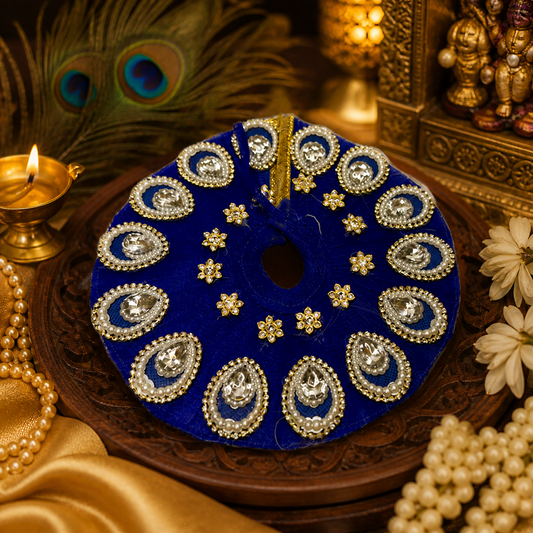 Designer Heavy Work Krishna Poshak – Teardrop Pearl & Crystal Design