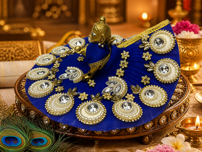 Royal Blue Hand-Embellished Laddu Gopal Poshak
